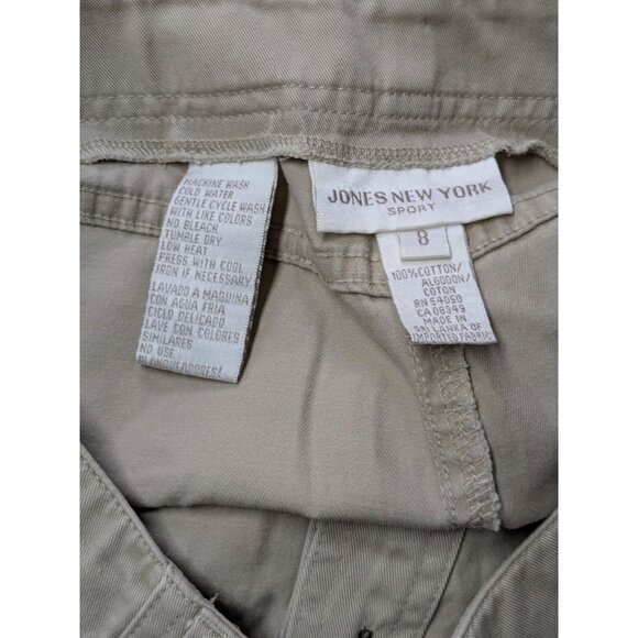 Vintage Y2K Button Up Mid Skirt Size 8 Minimalist Preppy Office Academia Neutral - Picture 7 of 8